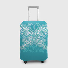 Чехол для чемодана 3D с принтом Бабочка в Екатеринбурге, 86% полиэфир, 14% спандекс | двустороннее нанесение принта, прорези для ручек и колес | бабочка | узор