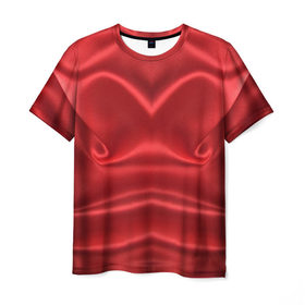 Мужская футболка 3D с принтом Красный Шелк в Екатеринбурге, 100% полиэфир | прямой крой, круглый вырез горловины, длина до линии бедер | Тематика изображения на принте: шелк