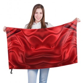 Флаг 3D с принтом Красный Шелк в Екатеринбурге, 100% полиэстер | плотность ткани — 95 г/м2, размер — 67 х 109 см. Принт наносится с одной стороны | шелк