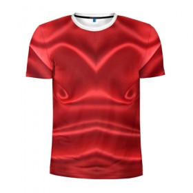 Мужская футболка 3D спортивная с принтом Красный Шелк в Екатеринбурге, 100% полиэстер с улучшенными характеристиками | приталенный силуэт, круглая горловина, широкие плечи, сужается к линии бедра | шелк
