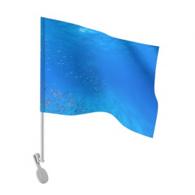Флаг для автомобиля с принтом Море в Екатеринбурге, 100% полиэстер | Размер: 30*21 см | fish | fishes | pisces | море | морские обитатели | морской | океан | рыбы