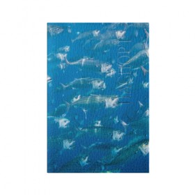 Обложка для паспорта матовая кожа с принтом Рыбы океана в Екатеринбурге, натуральная матовая кожа | размер 19,3 х 13,7 см; прозрачные пластиковые крепления | fish | fishes | pisces | море | морские обитатели | морской | океан | рыбы