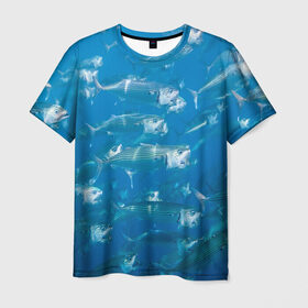 Мужская футболка 3D с принтом Рыбы океана в Екатеринбурге, 100% полиэфир | прямой крой, круглый вырез горловины, длина до линии бедер | fish | fishes | pisces | море | морские обитатели | морской | океан | рыбы