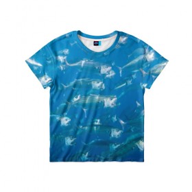Детская футболка 3D с принтом Рыбы океана в Екатеринбурге, 100% гипоаллергенный полиэфир | прямой крой, круглый вырез горловины, длина до линии бедер, чуть спущенное плечо, ткань немного тянется | fish | fishes | pisces | море | морские обитатели | морской | океан | рыбы