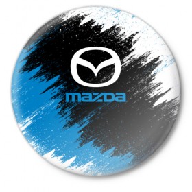 Значок с принтом MAZDA в Екатеринбурге,  металл | круглая форма, металлическая застежка в виде булавки | car | mazda |  auto | авто | мазда | машина