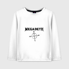 Детский лонгслив хлопок с принтом Megadeth в Екатеринбурге, 100% хлопок | круглый вырез горловины, полуприлегающий силуэт, длина до линии бедер | megadet | megadeth | группа | дирк вербурен | дэвид эллефсон | дэйв мастейн | кико лоурейро | мегадет | мегадетх | метал | рок | трэш | трэшметал | тяжелый | хард | хардрок | хеви | хевиметал