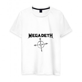 Мужская футболка хлопок с принтом Megadeth в Екатеринбурге, 100% хлопок | прямой крой, круглый вырез горловины, длина до линии бедер, слегка спущенное плечо. | megadet | megadeth | группа | дирк вербурен | дэвид эллефсон | дэйв мастейн | кико лоурейро | мегадет | мегадетх | метал | рок | трэш | трэшметал | тяжелый | хард | хардрок | хеви | хевиметал