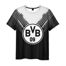 Мужская футболка 3D с принтом Borussia abstract original в Екатеринбурге, 100% полиэфир | прямой крой, круглый вырез горловины, длина до линии бедер | 