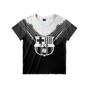Детская футболка 3D с принтом Barcelona abstract original в Екатеринбурге, 100% гипоаллергенный полиэфир | прямой крой, круглый вырез горловины, длина до линии бедер, чуть спущенное плечо, ткань немного тянется | Тематика изображения на принте: football | soccer | барселона