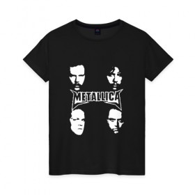 Женская футболка хлопок с принтом Metallica в Екатеринбурге, 100% хлопок | прямой крой, круглый вырез горловины, длина до линии бедер, слегка спущенное плечо | m | metallica | группа | джеймс хэтфилд | кирк хэмметт | ларс ульрих | метал | металика | металлика | миталика | музыка | роберт трухильо | рок | трэш | трэшметал | хард | хардрок | хеви | хевиметал