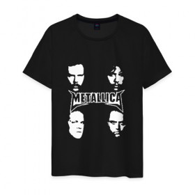 Мужская футболка хлопок с принтом Metallica в Екатеринбурге, 100% хлопок | прямой крой, круглый вырез горловины, длина до линии бедер, слегка спущенное плечо. | m | metallica | группа | джеймс хэтфилд | кирк хэмметт | ларс ульрих | метал | металика | металлика | миталика | музыка | роберт трухильо | рок | трэш | трэшметал | хард | хардрок | хеви | хевиметал