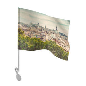 Флаг для автомобиля с принтом Рим в Екатеринбурге, 100% полиэстер | Размер: 30*21 см | italy | rome | архитектура | европа | история | италия | отдых | отпуск | приключение | путешествие | рим | экскурсия
