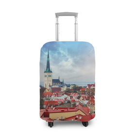 Чехол для чемодана 3D с принтом Таллин (Эстония) в Екатеринбурге, 86% полиэфир, 14% спандекс | двустороннее нанесение принта, прорези для ручек и колес | estonia | tallin | город | европа | путешествие | таллин | туризм | эстония