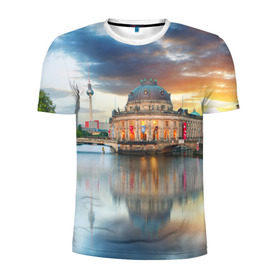 Мужская футболка 3D спортивная с принтом Берлин (Германия) в Екатеринбурге, 100% полиэстер с улучшенными характеристиками | приталенный силуэт, круглая горловина, широкие плечи, сужается к линии бедра | germany | берлин | германия | путешествие