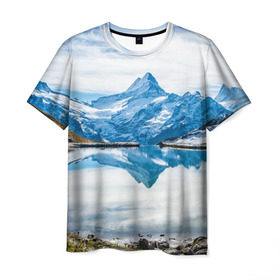 Мужская футболка 3D с принтом Альпы в Екатеринбурге, 100% полиэфир | прямой крой, круглый вырез горловины, длина до линии бедер | австрия | альпийские горы | альпийский хребет | альпы | германия | горное озеро | горные лыжи | европа | италия | лихтенштейн | пейзаж | природа | словения | сноуборд | франция | швейцария