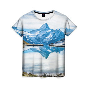 Женская футболка 3D с принтом Альпы в Екатеринбурге, 100% полиэфир ( синтетическое хлопкоподобное полотно) | прямой крой, круглый вырез горловины, длина до линии бедер | австрия | альпийские горы | альпийский хребет | альпы | германия | горное озеро | горные лыжи | европа | италия | лихтенштейн | пейзаж | природа | словения | сноуборд | франция | швейцария