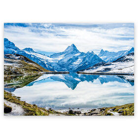 Поздравительная открытка с принтом Альпы в Екатеринбурге, 100% бумага | плотность бумаги 280 г/м2, матовая, на обратной стороне линовка и место для марки
 | Тематика изображения на принте: австрия | альпийские горы | альпийский хребет | альпы | германия | горное озеро | горные лыжи | европа | италия | лихтенштейн | пейзаж | природа | словения | сноуборд | франция | швейцария
