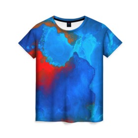 Женская футболка 3D с принтом blob color в Екатеринбурге, 100% полиэфир ( синтетическое хлопкоподобное полотно) | прямой крой, круглый вырез горловины, длина до линии бедер | abstraction | color | spray | tie dye | абстракция | акварель | брызги красок | живопись | искусство | капли капли | краски | текстуры | цветные краски | яркие цвета