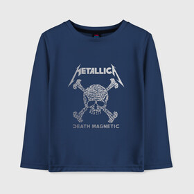 Детский лонгслив хлопок с принтом Metallica death magnetic в Екатеринбурге, 100% хлопок | круглый вырез горловины, полуприлегающий силуэт, длина до линии бедер | metallica | джеймс хэтфилд | кирк хэмметт | ларс ульрих | металлика | роберт трухильо | рок группа