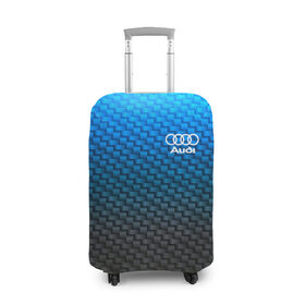 Чехол для чемодана 3D с принтом AUDI COLLECTION CARBON в Екатеринбурге, 86% полиэфир, 14% спандекс | двустороннее нанесение принта, прорези для ручек и колес | 