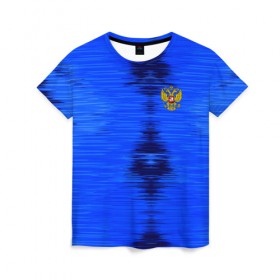 Женская футболка 3D с принтом Russia-sport collection в Екатеринбурге, 100% полиэфир ( синтетическое хлопкоподобное полотно) | прямой крой, круглый вырез горловины, длина до линии бедер | 