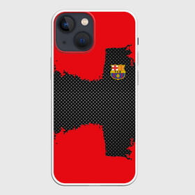 Чехол для iPhone 13 mini с принтом BARCELONA SPORT RED в Екатеринбурге,  |  | Тематика изображения на принте: football | soccer | барселона