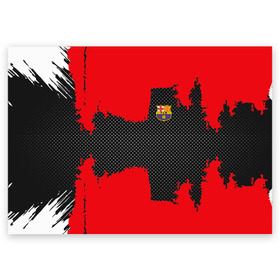 Поздравительная открытка с принтом BARCELONA SPORT RED в Екатеринбурге, 100% бумага | плотность бумаги 280 г/м2, матовая, на обратной стороне линовка и место для марки
 | Тематика изображения на принте: football | soccer | барселона