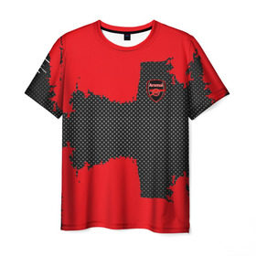 Мужская футболка 3D с принтом ARSENAL SPORT RED в Екатеринбурге, 100% полиэфир | прямой крой, круглый вырез горловины, длина до линии бедер | 