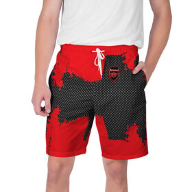 Мужские шорты 3D с принтом ARSENAL SPORT RED в Екатеринбурге,  полиэстер 100% | прямой крой, два кармана без застежек по бокам. Мягкая трикотажная резинка на поясе, внутри которой широкие завязки. Длина чуть выше колен | 