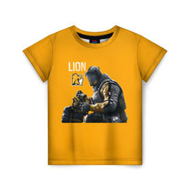 Детская футболка 3D с принтом LION в Екатеринбурге, 100% гипоаллергенный полиэфир | прямой крой, круглый вырез горловины, длина до линии бедер, чуть спущенное плечо, ткань немного тянется | Тематика изображения на принте: chimera | lion | outbreak | rainbow six | осада