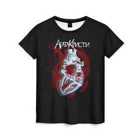 Женская футболка 3D с принтом Агата Кристи в Екатеринбурге, 100% полиэфир ( синтетическое хлопкоподобное полотно) | прямой крой, круглый вырез горловины, длина до линии бедер | 