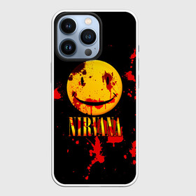 Чехол для iPhone 13 Pro с принтом Nirvana в Екатеринбурге,  |  | cobain | kurt | nevermino | nirvana | альтернативный | гранж | грол | группа | дональд | кобейн | курт | музыка | надпись | нервана | нирвана | новоселич | певец | рок | смайл | смайлик | солист