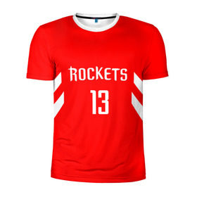 Мужская футболка 3D спортивная с принтом James Harden #13 в Екатеринбурге, 100% полиэстер с улучшенными характеристиками | приталенный силуэт, круглая горловина, широкие плечи, сужается к линии бедра | hurden | nba | rockets | баскетбол | нба | харден | хьюстон рокетс
