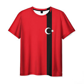 Мужская футболка 3D с принтом Турция лента в Екатеринбурге, 100% полиэфир | прямой крой, круглый вырез горловины, длина до линии бедер | tr | tur | анкара | герб | государство | знак | надпись | патриот | полосы | республика | символ | стамбул | страна | турецкая | турецкий | турки | турок | турция | турчанка | флаг | флага | цвета