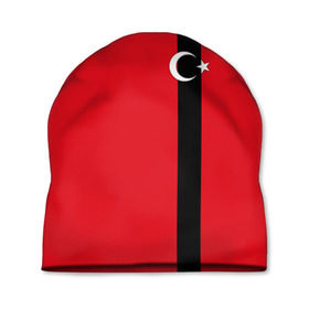 Шапка 3D с принтом Турция лента в Екатеринбурге, 100% полиэстер | универсальный размер, печать по всей поверхности изделия | tr | tur | анкара | герб | государство | знак | надпись | патриот | полосы | республика | символ | стамбул | страна | турецкая | турецкий | турки | турок | турция | турчанка | флаг | флага | цвета