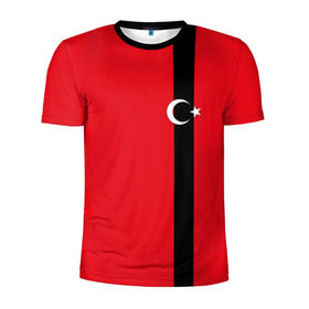 Мужская футболка 3D спортивная с принтом Турция лента в Екатеринбурге, 100% полиэстер с улучшенными характеристиками | приталенный силуэт, круглая горловина, широкие плечи, сужается к линии бедра | tr | tur | анкара | герб | государство | знак | надпись | патриот | полосы | республика | символ | стамбул | страна | турецкая | турецкий | турки | турок | турция | турчанка | флаг | флага | цвета