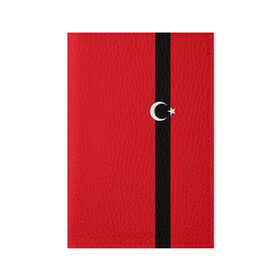 Обложка для паспорта матовая кожа с принтом Турция лента в Екатеринбурге, натуральная матовая кожа | размер 19,3 х 13,7 см; прозрачные пластиковые крепления | tr | tur | анкара | герб | государство | знак | надпись | патриот | полосы | республика | символ | стамбул | страна | турецкая | турецкий | турки | турок | турция | турчанка | флаг | флага | цвета