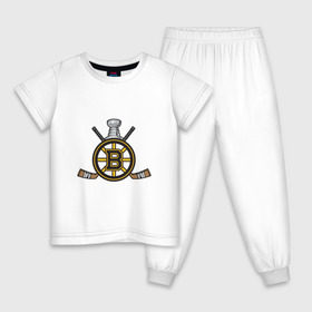 Детская пижама хлопок с принтом boston bruins в Екатеринбурге, 100% хлопок |  брюки и футболка прямого кроя, без карманов, на брюках мягкая резинка на поясе и по низу штанин
 | Тематика изображения на принте: boston bruins | nhl | бостон брюинс | нхл | хоккей
