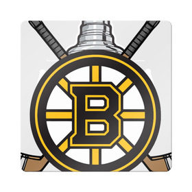 Магнит виниловый Квадрат с принтом boston bruins в Екатеринбурге, полимерный материал с магнитным слоем | размер 9*9 см, закругленные углы | Тематика изображения на принте: boston bruins | nhl | бостон брюинс | нхл | хоккей