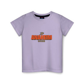 Детская футболка хлопок с принтом Анахайм Дакс в Екатеринбурге, 100% хлопок | круглый вырез горловины, полуприлегающий силуэт, длина до линии бедер | anaheim ducks | nhl | нхл | хоккей