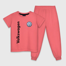 Детская пижама хлопок с принтом Volkswagen в Екатеринбурге, 100% хлопок |  брюки и футболка прямого кроя, без карманов, на брюках мягкая резинка на поясе и по низу штанин
 | volkswagen | авто | автомобиль | вольксваген | лого | машина | фолькс ваген | фольксваген | эмблема