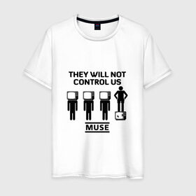 Мужская футболка хлопок с принтом They will not control us, Muse в Екатеринбурге, 100% хлопок | прямой крой, круглый вырез горловины, длина до линии бедер, слегка спущенное плечо. | muse | альтернативный | группа | доминик ховард | крис уолстенхолм | мосе | моус | моусе | муз | муза | музе | музыка | мусе | мэттью беллами | прогрессивный | рок | симфонический | спейс | спейсрок