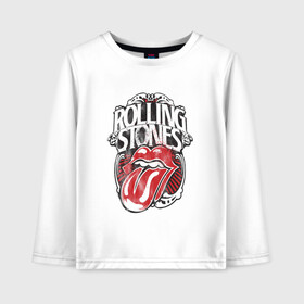 Детский лонгслив хлопок с принтом The Rolling Stones в Екатеринбурге, 100% хлопок | круглый вырез горловины, полуприлегающий силуэт, длина до линии бедер | the rolling stones | бродяги | вольные странники | группа | катящиеся камни | кит ричардс | мик джаггер | рок | рок н ролл | ролинг | роллинг | рон вуд | стоун | стоунз | стоунс | чарли уоттс
