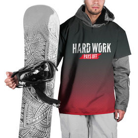 Накидка на куртку 3D с принтом Hard work pays off. 3D. RedB в Екатеринбурге, 100% полиэстер |  | carbon | мотивация | спорт | цели