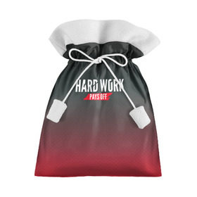 Подарочный 3D мешок с принтом Hard work pays off. 3D. RedB в Екатеринбурге, 100% полиэстер | Размер: 29*39 см | Тематика изображения на принте: carbon | мотивация | спорт | цели