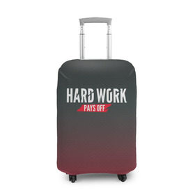 Чехол для чемодана 3D с принтом Hard work pays off. 3D. RedB в Екатеринбурге, 86% полиэфир, 14% спандекс | двустороннее нанесение принта, прорези для ручек и колес | Тематика изображения на принте: carbon | мотивация | спорт | цели
