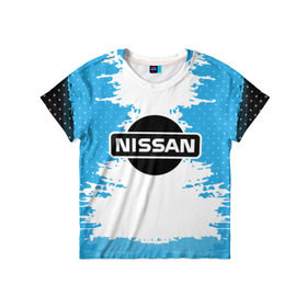 Детская футболка 3D с принтом Nissan в Екатеринбурге, 100% гипоаллергенный полиэфир | прямой крой, круглый вырез горловины, длина до линии бедер, чуть спущенное плечо, ткань немного тянется | motor | nissan | авто | лого | машина | ниссан | тачка