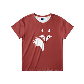 Детская футболка 3D с принтом Абстрактная лиса в Екатеринбурге, 100% гипоаллергенный полиэфир | прямой крой, круглый вырез горловины, длина до линии бедер, чуть спущенное плечо, ткань немного тянется | зверь | лис | лиса | лисица | лисонька | рыжая | хищник