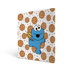 Холст квадратный с принтом Cookie monster в Екатеринбурге, 100% ПВХ |  | Тематика изображения на принте: cookie | cookiemonster | delicious | eat | monster | yummy | еда | куки | кукимонстр | монстр | печенье | сладости | улица | улицасезам