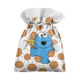 Подарочный 3D мешок с принтом Cookie monster в Екатеринбурге, 100% полиэстер | Размер: 29*39 см | cookie | cookiemonster | delicious | eat | monster | yummy | еда | куки | кукимонстр | монстр | печенье | сладости | улица | улицасезам